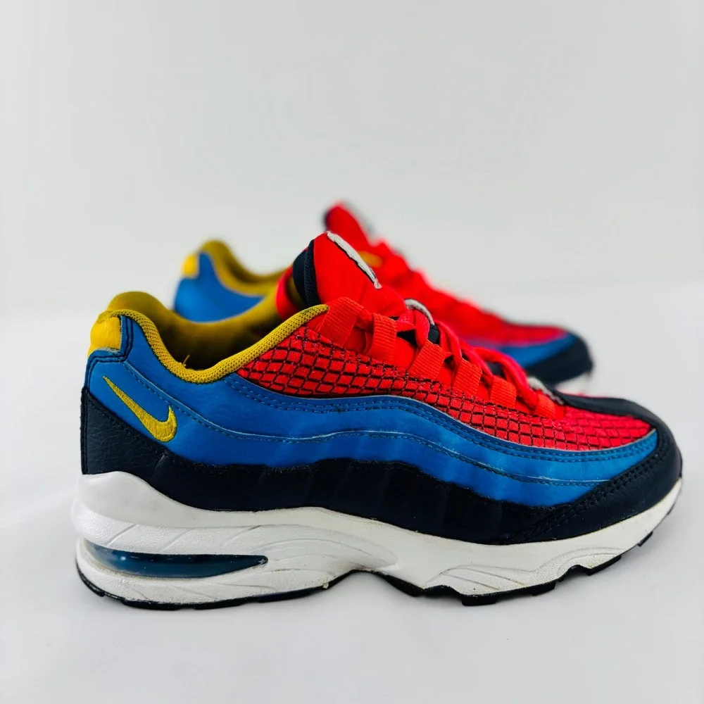 Nike Air Max 95‎ GS Big Kids Size 7Y Crimson Blue Athletic Shoes AV2289-600